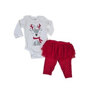 Carter's Baby Girl Reindeer Tutu Legging Holiday Outfit 3 Months 3M